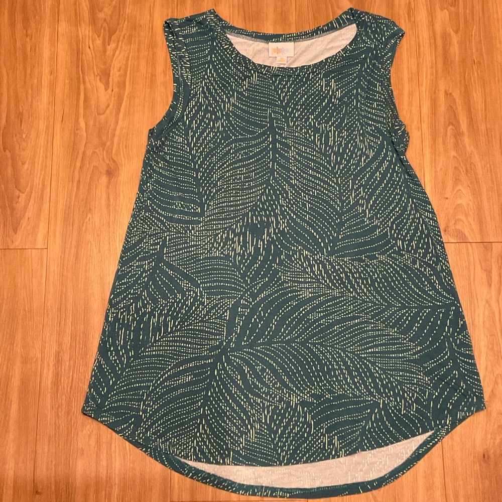 Lularoe Green Sleeveless Patterned Top XS